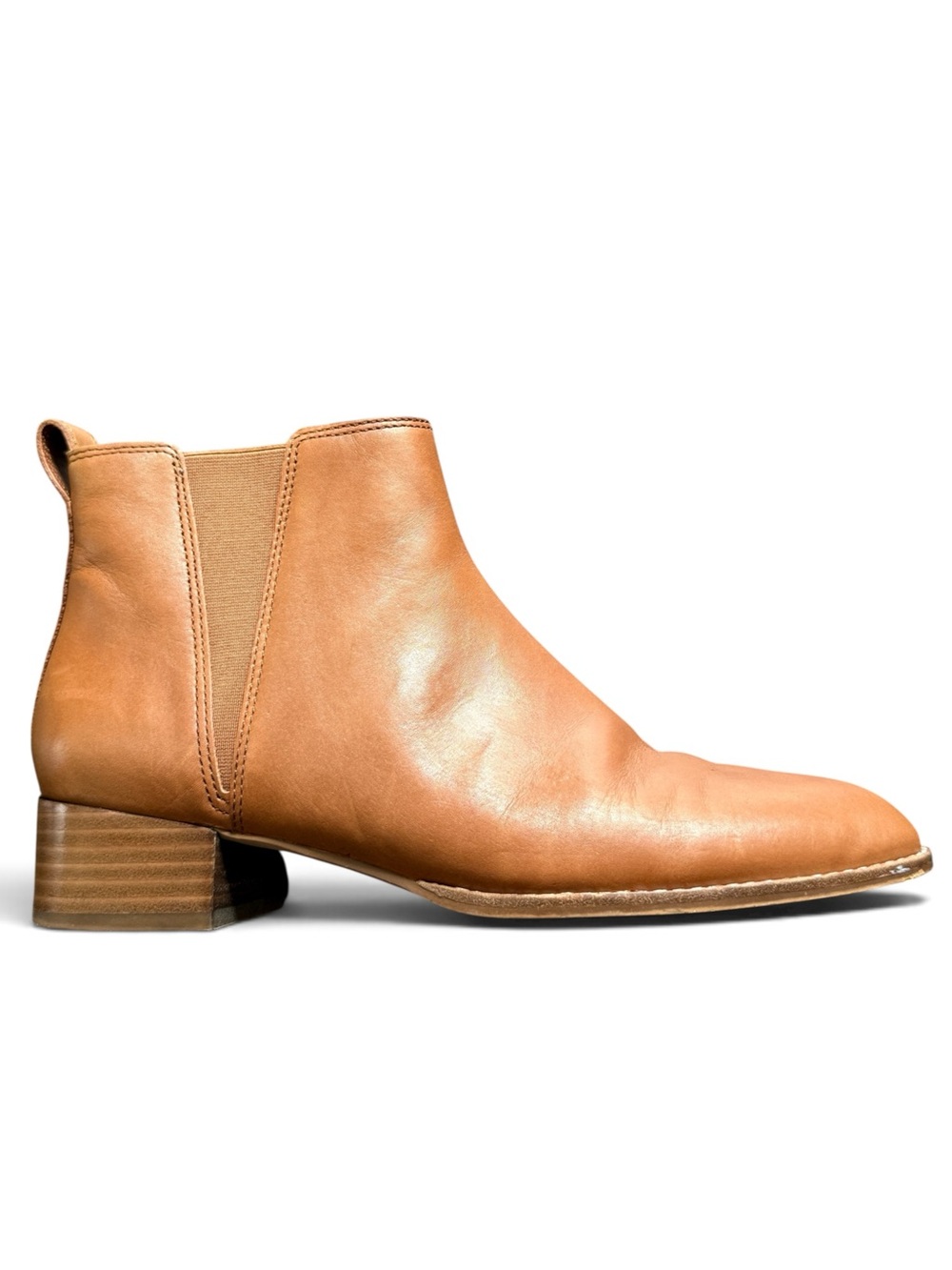 MADEWELL The Carina Boot Tan Leather with Low Block Heel Size 9 Women